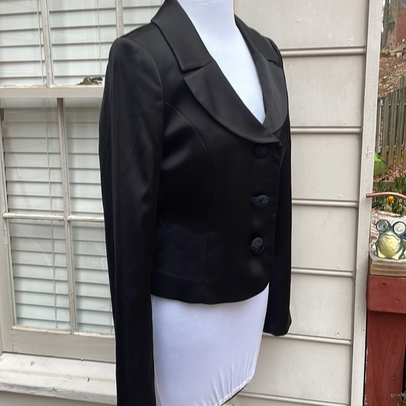 WHBM Black Sateen Blazer Size 6 - Picture 5 of 13